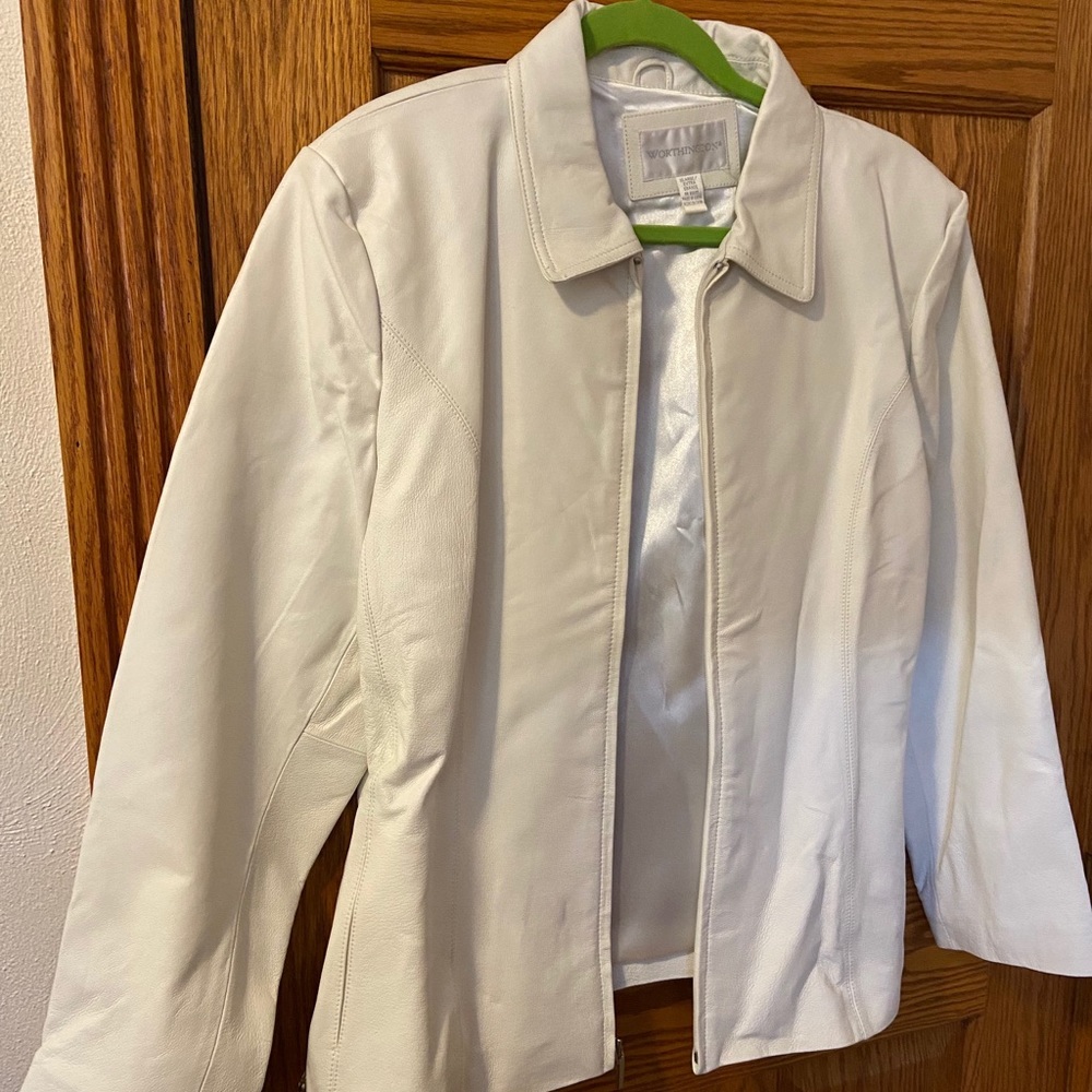 White Leather Blazer
